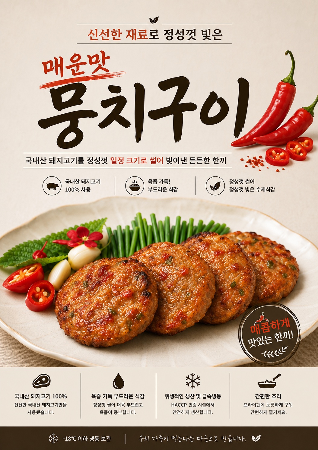 흑돼지 뭉치구이(매운맛) 320g(80g*4)