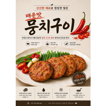 흑돼지 뭉치구이(매운맛) 320g(80g*4)